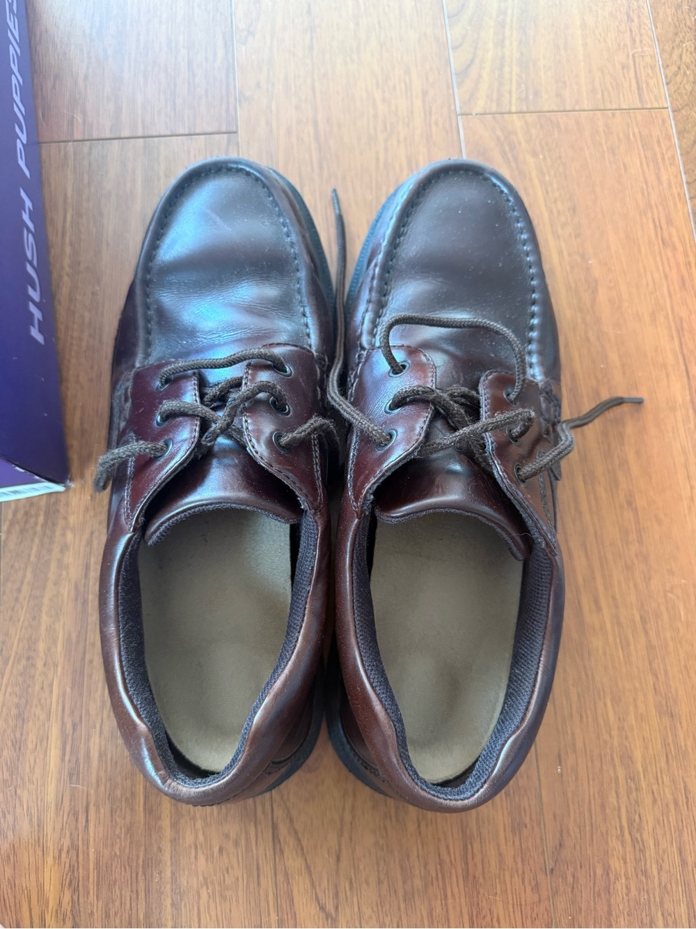 Hush Puppies Men’s Dark Brown Leather Lace-Up Oxfords